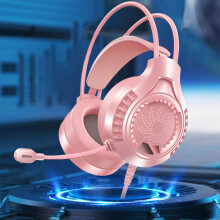 RGB-Gaming-Headset mit geräuschunterdrückendem Mikrofon, 3,5-mm-Klinken- und USB-Doppelanschluss, verstellbarem Kopfbügel und weichen Ohrpolstern