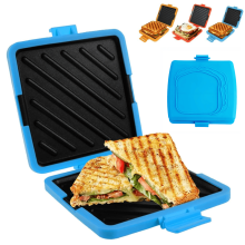 Microwave Sandwich Maker – Compatible with All Microwaves, Nonstick, Dishwasher Safe, Portable Blue Grill Tray