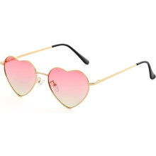 Lunettes de soleil polarisées en forme de cœur pour femmes, monture en métal, style tendance et ravissant, protection UV400