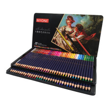 Juego de lápices acuarelables profesionales Nyoni (12-100 unidades) con pincel y caja metálica – Lápices de colores solubles compatibles con