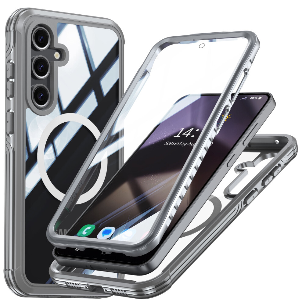 Compatible With Samsung Galaxy S24 Fe Case Â Magsafe-Compatible, Shockproof Rugged Clear Bumper With Built-In Screen Protector, Gray 9499224850507