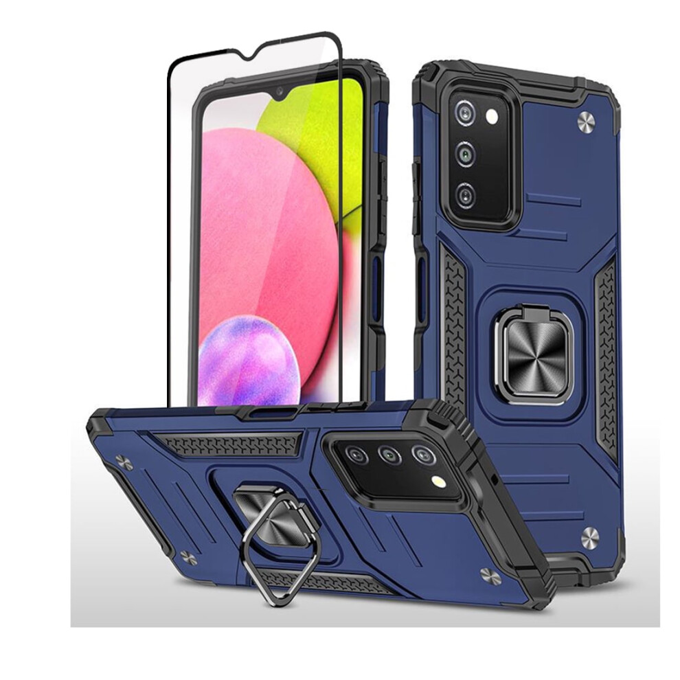 Xhy Case For Samsung Galaxy A03s W/ Screen Protector, Magnetic Ring, Kickstand, Military-Grade Drop Protection, Rugged & Detachable Â Blue 9499224850484