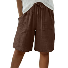 Lichtgewicht casual shorts voor dames - vochtregulerende effen capri's voor sport, hardlopen en dagelijks gebruik.