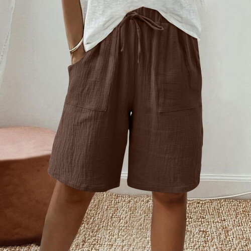 Γυναικείο ελαφρύ casual σορτς - Capris μονόχρωμο που απομακρύνει την υγρασία για 1