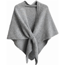 Xale/Cachecol Feminino de Tricô – Cachecol de Inverno em Mistura de Lã e Pashmina, Cardigã Tipo Capa, Xale Aberto na Frente