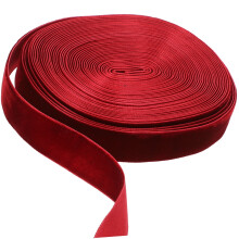 Rollo de cinta multiusos de color rojo oscuro para envolver regalos, manualidades y usos decorativos.