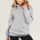 Damen Herbstoberteile, Langarm-Kapuzenpullover, einfarbig, locker geschnitten, lässig, Basic-Hoodie, Grau 2