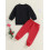 (6-12 Months, Black) Set de 2 pantaloni solizi. 6