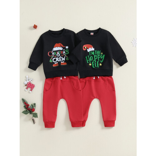 (2-3 Years, Red) Set de 2 pantaloni solizi. 2
