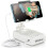Foldable Phone Stand with Bluetooth Speaker & Charging, 360 Rotatable – Compatible with iPhone/Android – White 1