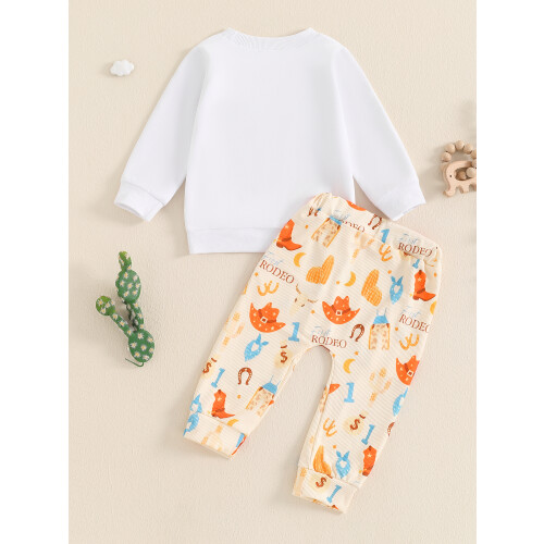 (0-6 Months, White) Set pantaloni copii, pantaloni lungi. 2