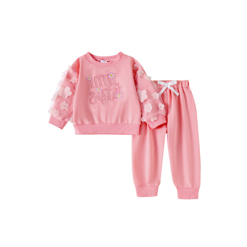 (6-12 Months, Pink) Ensemble pour fille taille élastique