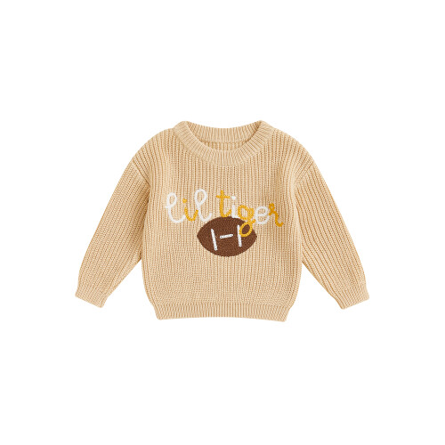 (12-18 Months, Beige Yellow) Φθινοπωρινό Πουλόβερ με και Πλεκτό