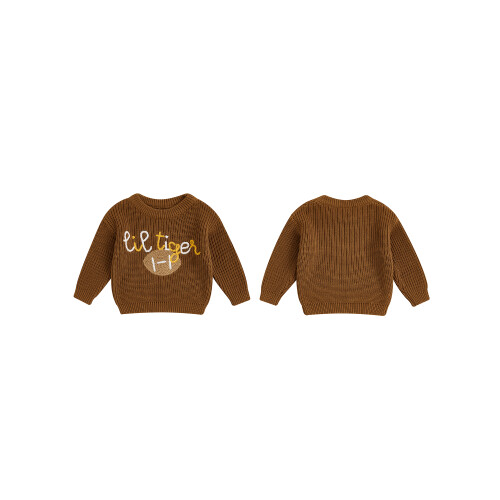 (12-18 Months, Brown) Φθινοπωρινό Πουλόβερ με και Πλεκτό 1