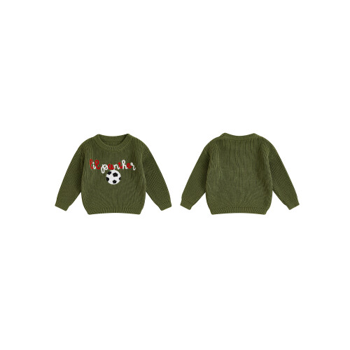 (3-4 Years, Dark Green) Φθινοπωρινό Πουλόβερ με και Πλεκτό 1