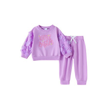 (3-4 Years, Purple) Ensemble pour fille taille élastique