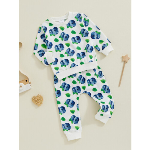 (18-24 Months, White) Φθινοπωρινό σετ ρούχων μανίκια, βατόμουρο 2
