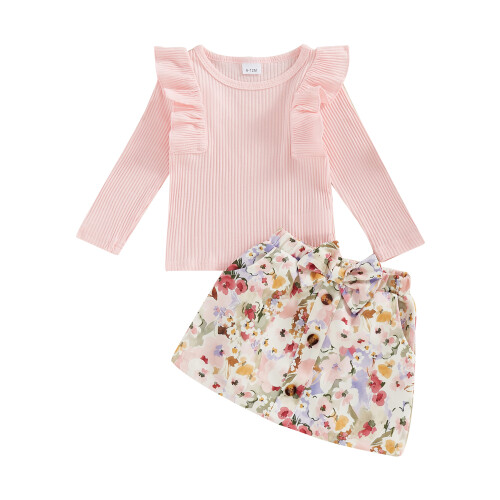 (3-4 Years, Pink) Ensemble 2 pièces et boutons. 2