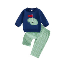 (6-12 Months, Navy Blue) Ensemble de golf pour tout-petits.