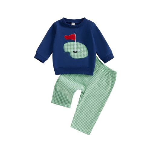 (6-12 Months, Navy Blue) Σετ ρούχων γκολφ με κέντημα