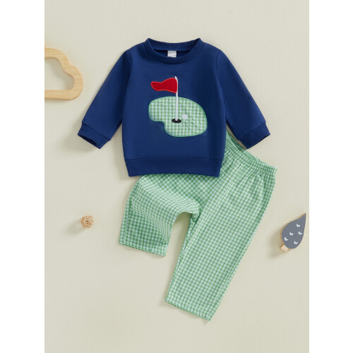 (6-12 Months, Navy Blue) Σετ ρούχων γκολφ με κέντημα 2