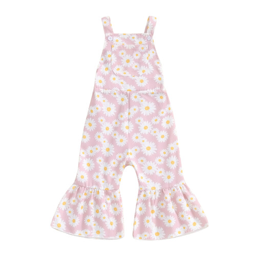 (6-12 Months, Pink) Παιδική φόρμα λουλούδια καθημερινή χρήση