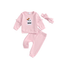 (18-24 Months, Pink) Tacair Oíche Shamhna do Chailíní, Barr Muinchille Fada, Brístí Fada, le Bandaí Gruaige