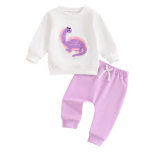 (18-24 Months, Purple) Éadaí 2 phíosa Sweatpants Fhómhair