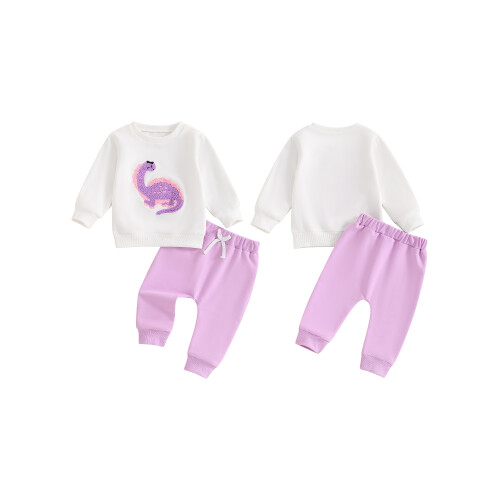 (18-24 Months, Purple) Dvoudílný overal pro elastickým pasem. 1