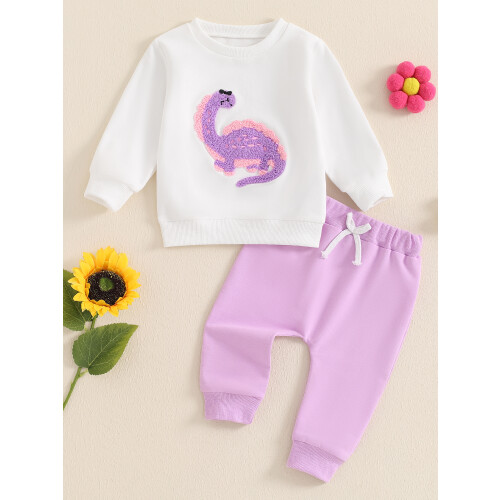 (6-12 Months, Purple) Dvoudílný overal pro elastickým pasem. 2