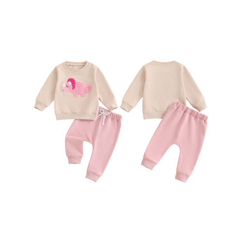 (6-12 Months, Pink) Dvoudílný overal pro elastickým pasem. 1