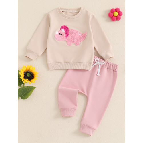(6-12 Months, Pink) Dvoudílný overal pro elastickým pasem. 2