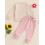 (3-6 Months, Pink) Dvoudílný overal pro elastickým pasem. 6