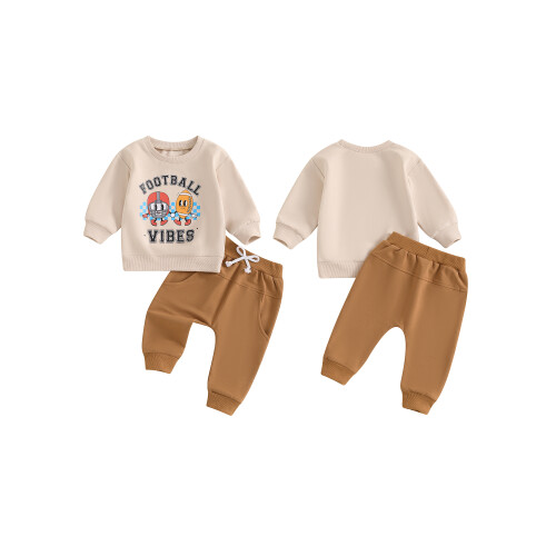 (6-12 Months, Apricot) Φθινοπωρινό σετ ρούχων παντελόνια 1