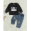 (0-6 Months, Black) Φθινοπωρινή στολή μωρών με σκισίματα. 3