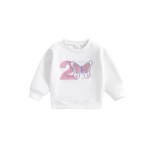 (18-24 Months, Beige) Φούτερ γενεθλίων για στρογγυλή λαιμόκοψη.