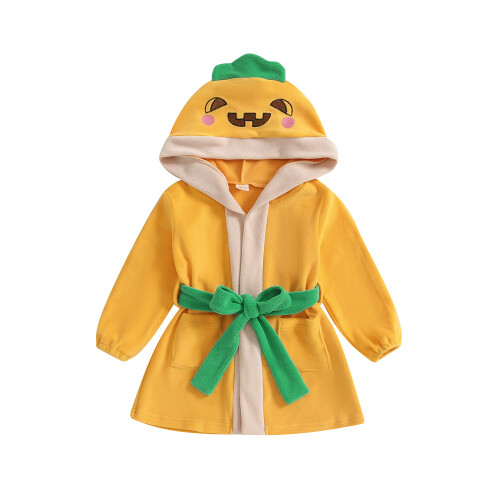 (6-12 Months, Orange) Bata de baño con capucha