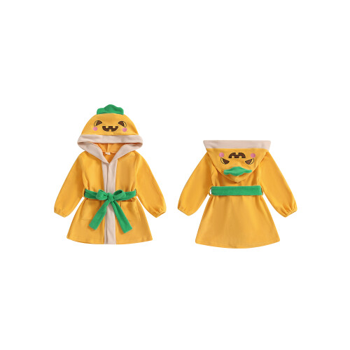 (3-4 Years, Orange) Bata de baño con capucha 1