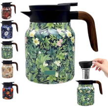 Rozsdamentes acél Vintage virágos teáskanna levehető filterrel, szigetelt, 800ml – Otthoni és irodai használatra alkalmas