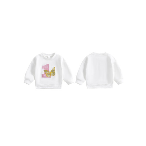 (12-18 Months, White) Φούτερ γενεθλίων για στρογγυλή λαιμόκοψη. 1