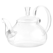Théière en verre transparent Homoyoyo, anse surélevée, design élégant pour la maison, 1 pièce