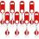 Einziehbares Flaschenöffner-Set, rot, 8-teilig 1