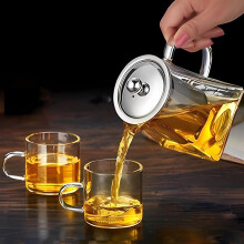Théière en verre avec infuseur en acier inoxydable, 1 litre (34 oz), résistante à la chaleur, idéale pour le thé en vrac. Bouilloire en