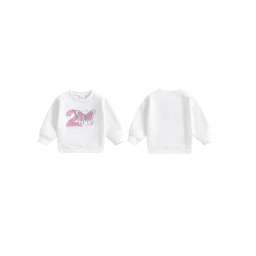(18-24 Months, Beige) Φούτερ γενεθλίων για στρογγυλή λαιμόκοψη. 1
