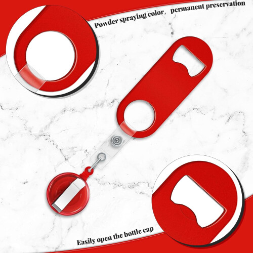 Einziehbares Flaschenöffner-Set, rot, 8-teilig 2