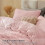 Fleece Queen Comforter Set Pink 3-Piece Winter Bedding 3