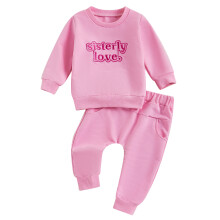 (0-6 Months, Pink) Tacair Bríste Fómhair do Chailíní agus Buachaillí, Barr Bríste Muinchille Fada, Dath Soladach