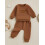 (0-6 Months, Brown) Σετ παντελονιών φθινοπώρου κέντημα, μονόχρωμα 5