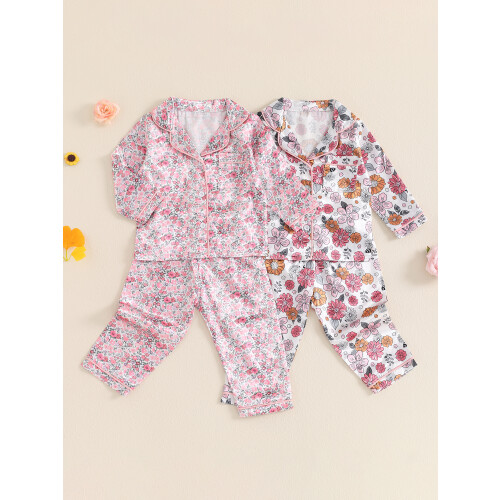 (18-24 Months, Pink) Φθινοπωρινές Πιτζάμες Κορίτσια, Τεμάχια Παντελόνια 2