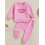 (0-6 Months, Pink) Σετ παντελονιών φθινοπώρου κέντημα, μονόχρωμα 2